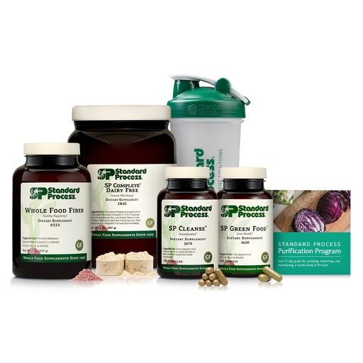 [BRSWIBYQOMGWAHYZ] Standard Process Purification Product Kit with SP Complete® Dairy Free and Whole Food Fiber - Whole-Body Detox Program - Includes Guide & Blender Bottle - Vegan, Gluten-Free & Non-Dairy - 21-Day Kit