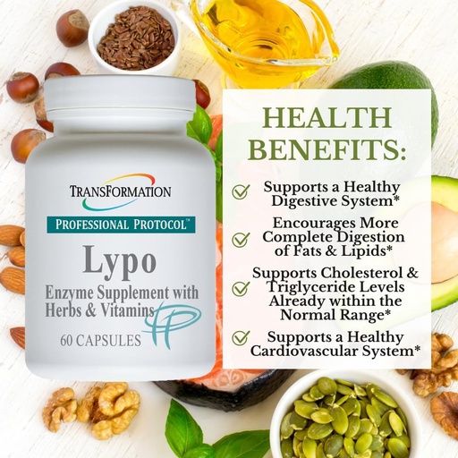 [BRSW2YA2BAIWOYI2] Transformación Enzimas Lypo Enzyme Suplemento con hierbas y vitaminas para la salud digestiva, 60 caps