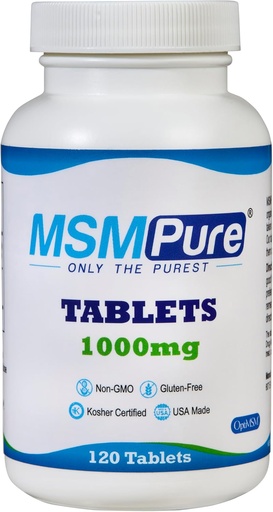 [BRSWGEI5OUBQ43I2] KALA HEALTH MSMPure MSM Tablets – 1,000 mg US-Made MSM per Tablet for Joint Health, Skin Appearance, Hair & Nail Support – Coated for Easy Swallowing, Tasteless – 120 Count