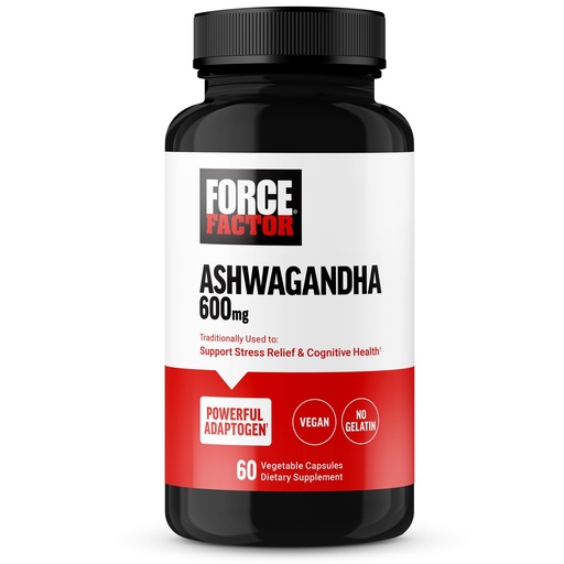 [BRSROHAPPIDWADYZ] Force Factor Ashwagandha Supplements Made with Premium Vegan Ashwagandha Powder, Adaptogens to Support Stress and Cognitive Health, No Gelatin, Non-GMO, 60 Capsules