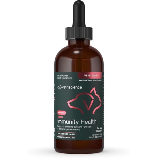 [BRSWIYT3C4NWE3TC] VetriScience DMG Immunity Health Easy-Dose Liquid, Immune Support Supplement for Dogs and Cats, Hypoallergenic, Support Performance, Stamina, Immune Response, (Dimethylglycine), 114 ml
