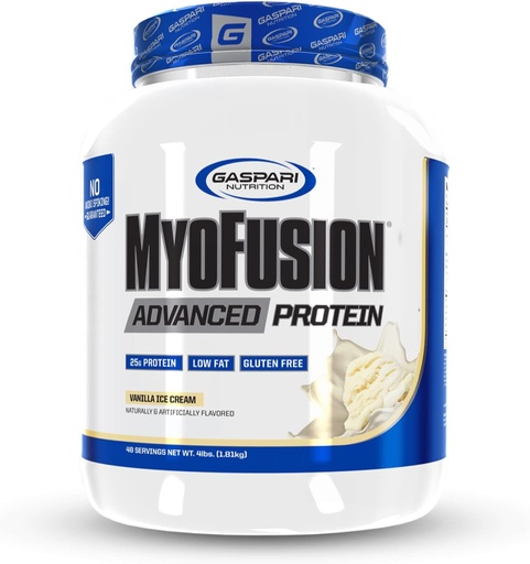 [BRSWIHYHAIHB4FT4] Gazpari Nutrition Myopyfusion Advanced Protein, Proteine Blend cu proteine Whey, Casein Proteine și Proteine Izolate, Fat scăzut și Gluten Free (4lbs, Vanilla Ice Cream)