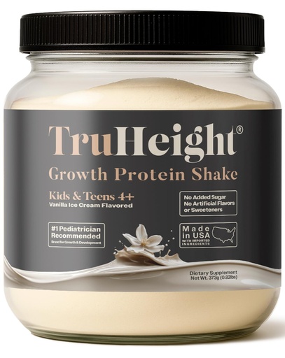[BRSRMZQQDMCRA2Y3] TruHeight Growth Protein Shake (Vanilla Ice Cream Flavor, Whey) Tall Nutrition for Natural Growth & Development - Protein Powder for Kids & Teens, Weight Gain Drinks - Picky Eater Vitamin, Ages 4+