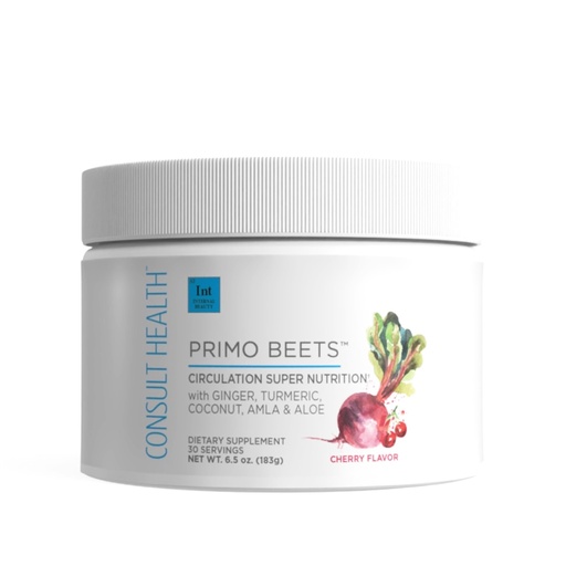 [BRSWGZI7C4CW2C3U] Consult Health Primo Beets Beet Root Powder, Nitric Oxide Supplements for Men & Women, Supports Circulation & Healthy Energy Levels, Drink Mix, Ginger, Turmeric, 6.5 oz.(30 Servings) Cherry Flavor