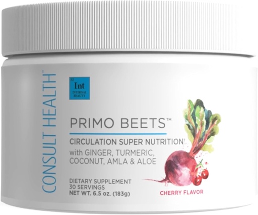 [BRSWGZI7C4CW2C3U] Konfrans Health Primo Beets - Electrolytes ilə Beet Root Toz İçki Mix - Nitrates  Cir - Enerji Boost - Ginger & Turmeric - Men & Qadınlar üçün - Cherry Flavor - 30