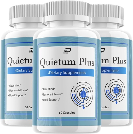 [BRSRAFTQPMOQKHLB] Quietum Plus Brain Supplement Capsules – All-Natural Maximum Strength Formula for Enhanced Memory and Focus Pills, QuietumPlus Support and Reviews (3 Pack – 180 Capsules)