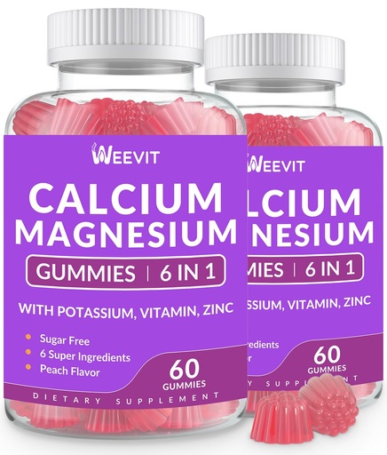 [BRSRAYIFBYFWKDT7] Sugar Free Calcium Gummies w/Vitamin D3 K2, Calcium Magnesium Zinc Gummies for Bone, Muscle & Immune, Algae CA Magnesium 2:1 Ratio Calcium Supplement for Women & Men - Vegan