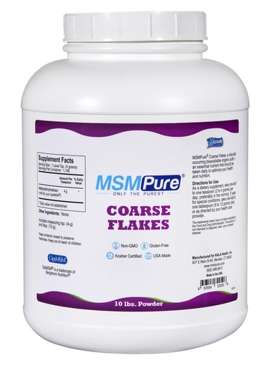 [BRSWIYQGOB6BWGTO] KALA HEALTH MSMPure Coarse MSM Powder Flakes – US-Made MSM for Joint Health, Skin Appearance, and Hair & Nail Support – 10 lb, Organic Sulfur