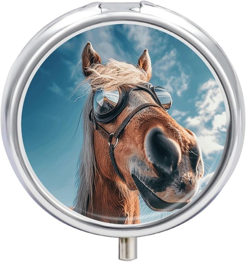 [BRSRAYIYBMGQI3D4] 3 Community Pill Box Pill Containe Horse Brown Fur Pillbox Case for Travel Small Pill Case Pill Organiser for Vitaminai Žuvies Oil Box Addition Box