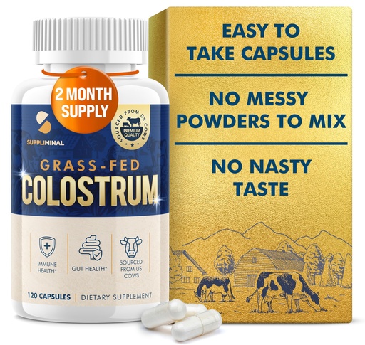[BRSROAATBMCWCCI2] Colostrum Supplement 2 Month Supply, Grass Fed Bovine Colostrum, Colostrum Powder Capsules