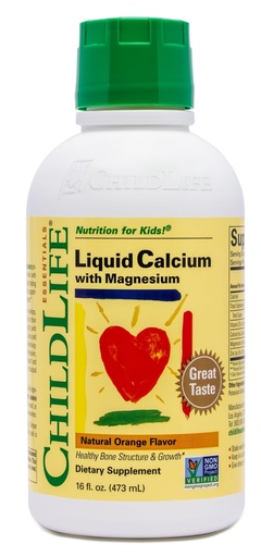 [BRSWIYQHAR6B6YD2] ChildLife Essentials Liquid Calcium Supplement for Kids - Baby & Toddler Calcium with Magnesium, Zinc, and Vitamin D 3 - Orange Flavor, 16 fl oz (1 Pack)