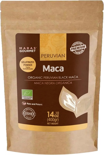 [BRSWYBDRCIMQOHLA] | Organic Peruvian Black MACA (Gelatinized Powder) | 14.1 oz. (400g) | 80 Servings