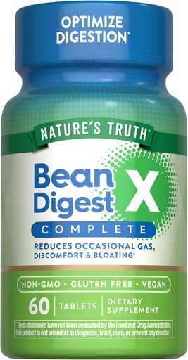 [BRSRAYIDPIMQIETO] Nature's Truth Digestive Enzymes | 60 Pills | Bean Digest | Vegan, Non-GMO & Gluten Free Supplement