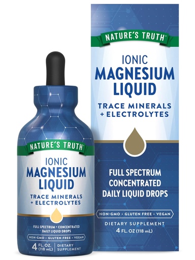 [BRSRAYD2CIIAYAI2] Nature's Truth Ionic Magnesium Liquid Drops | With Electrolytes & Trace Minerals Complex | 200mg | 4 Fluid Ounces | Vegan, Non-GMO & Gluten Free Supplement