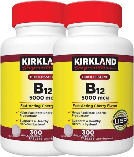 [BRSWIHQ6AZYGK3IZ] Kirkland 签名 B-12 5000 mcg, 300 平板(2 Pack)