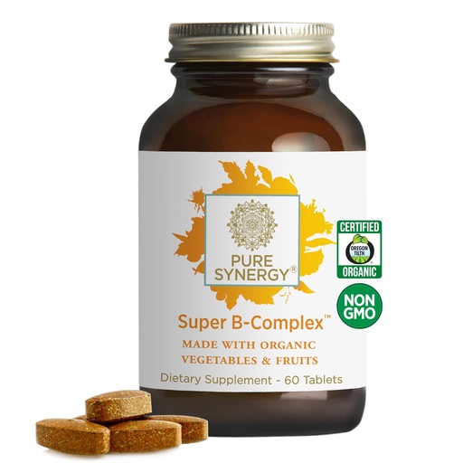 [BRSWI2QBAUPWGE36] PURE SYNERGY Super B-Complex | Vitamin B Complex Made with Organic Whole Foods | Vegan Supplement with Natural Vitamin B12, Niacin, and Folate | for Energy, Focus and Mood Support (60 Tablets)