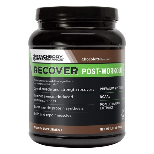 [BRSRAFIBBN7WCDLF] BODi Recover Post Workout Whey Protein Powder - Chocolate, 20 Servings | Supplement for muscle recovery, with 20g protein, BCAAs, Pomegranate Extract, Fast Recovery