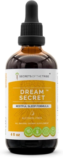 [BRSWECQRBYBGE2TV] Tajemství kmene - Dream Secret, Restful Sleep Formule, Bylinný dodatek Směs Drops Alcohol- Free Liquid Extract (4 fl oz)