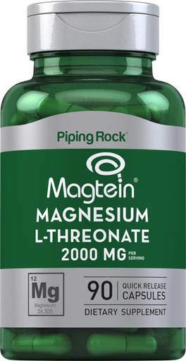 [BRSWIBYCAAHRGFQV] Piping Rock Magnesium L-Threonate Capsules 2000 mg | 90 Pills | Supplement for Men and Women with Magtein | Non-GMO, Gluten Free