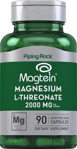 [BRSWIBYCAAHRGFQV] Piping Rock Magnis L-Threonate Capsules ® 124; 2000mg Ş124; 90 Lygtys ® 124; Magtein ® 124; Priedas vyrams ir moterims 124; Non- GMO, Gluten Free