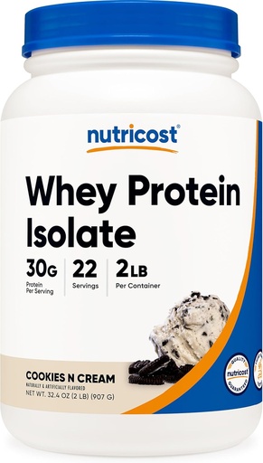 [BRSRMZL4CFYQ43TV] Nutricost Whey Protein Isolate (Cookies N Cream, 2 Pounds)