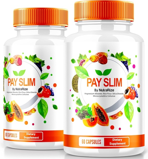 [BRSRA2YQAUFQO3TF] NutraRize (2 Pack) Pay Slim Capsules, PaySlim All-Natural Supplement for Healthy Weight Loss, Premium Formula to Achieve Body and Fitness Goals, Official Reviews (120 Capsules)