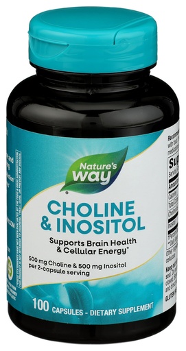 [BRSWIYA2O4MRO2TK] Nature's Way Choline & Inositol, Brain Health*, Cellular Energy*, 1,000 mg per Serving, 100 Capsules