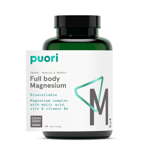 [BRSWGYY2OV7Q23IU] Puori Magnesium Complex Supplement - High Absorption Magnesium Taurinate & Gluconate, Zinc, Vitamin B6 & Malic Acid for Sleep Support, Immune & Bone Health & Muscle Recovery - 120 Vegan Capsules