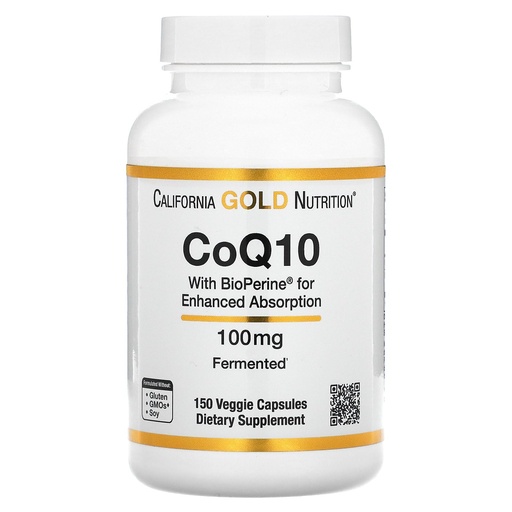 [BRSWYYIZDF5GEGQ6] CoQ10 by California Gold Nutrition - USP-Verified, Fermented Coenzyme Q10 with BioPerine - Mitochondrial Support - Vegan Friendly - Gluten Free, Non-GMO - 100 mg - 150 Veggie Capsules