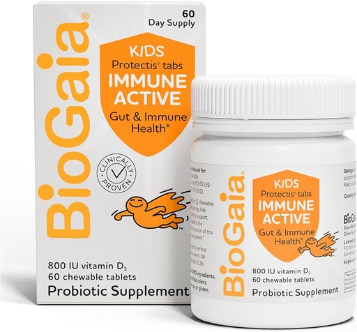 [BRSW2GT2CIMA43Q7] BioGaia Immune活动儿童 + 维他命 D + 用于消化和免疫健康 + 3 岁+ + → Allergen,奶制品,大豆和葡萄糖 免费 → 由小儿科医生信任 + 60 日 供应 + 橙色火焰 Chewable