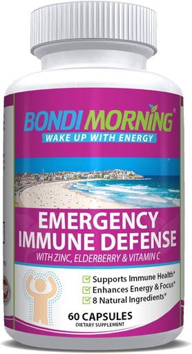 [BRSWY2Q5CABAIYI7] Emergency Immunity Support Vitamins Supplements – Vitamin C with Zinc Tablets + Elderberry Extract Bolster Immune System Response, Digestive Health, Energy, and Focus, 60-Count