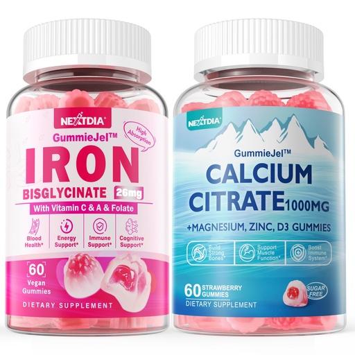 [BRSRABQBC4CGKETF] Calcium Citrate 1000mg Filled Gummies + Iron Bisglycinate 26mg