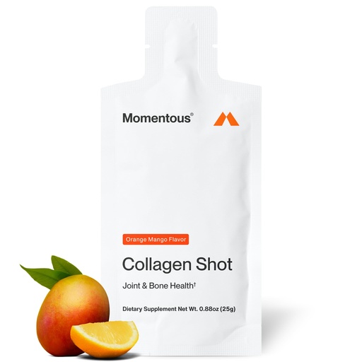 [BRSW2AA5BYPWYFLG] Momentous Collagen Shot Supplement - Hydrolyzed Bovine Collagen & Vitamin-C to Support Joint, Bone & Connective Tissue Health - NSF Certified for Sport - Orange Mango - 25 g/Serving - 15 Servings