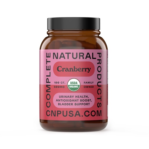 [BRSROGAOB4NB4DLU] Organic Cranberry Capsules 500mg by Complete Natural Products - Cranberry Supplements for Women, Plant Based Powder for Urinary Tract & Bladder Support, Vegan Non GMO No Fillers Formula Made in USA