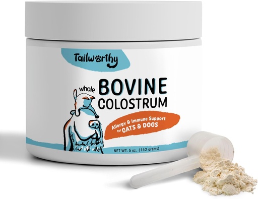 [BRSROCTQAEAQMCDO] 100% Bovine Colostrum for Dogs & Cats, Allergy and Immune Support, 60 Servings, Non-GMO, Gluten Free for More Energy, Wellness, and Healthier Digestion