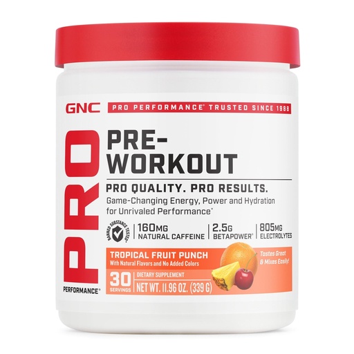 [BRSRAZYEBUPWKA3Z] GNC Pro Performance Pre-Workout | Tropical Fruit Punch | 30 Servings