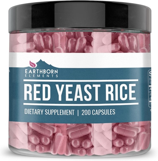 [BRSWYZABOUGWMALU] Earthborn Elements Red Yeast Rice 200 קפסולות, Pure & Undiluted, No Additives