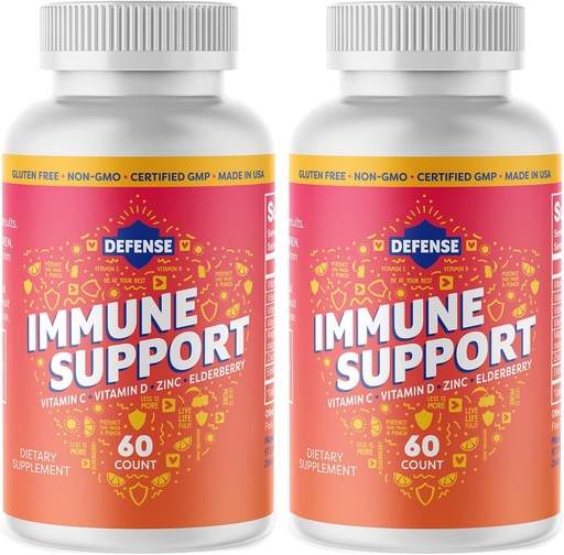 [BRSRMBQOCMGQYYDL] Supplement for Adults |30 Day Supply | High Potency | Immune Boost for Men and Women with Vitamin C, Zinc, Elderberry, and Vitamin D3, Daily Antioxidant, Non GMO, Gluten-Free |