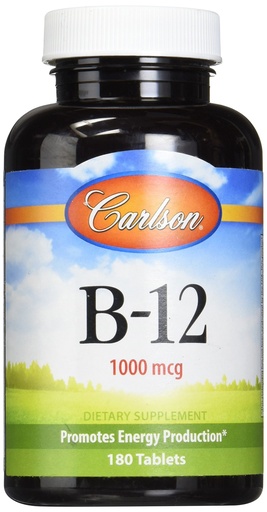 [BRSWIYILCUABOGDG] Carlson Labs B-12-SL, 1000mcg, 180 Chewable Tablets