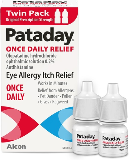 [BRSWYZ36DN6AE236] Pataday Einmal täglich Relief Allergy Augentropfen von Alcon, für Augen Allergy Itch Relief, 2,5 ml (Pack mit 2)