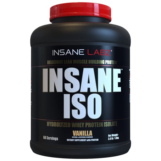 [BRSWYCQKOB7QGA36] Insane Labz Insane ISO Whey Protein Powder Featuring 25g of Hydrolyzed Whey Isolate, 60 Servings, Vanilla
