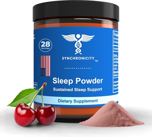 [BRSROHAEPNYQG23U] Magnesium Powder for Sleep, Tart Cherries, 1mg Melatonin & Glycine Natural Ingredient Bedtime Aid Supplement. Calming, Stress Relief Sleep Drink Mix Powder Relief Aid. Unique Blend by Yale DRS