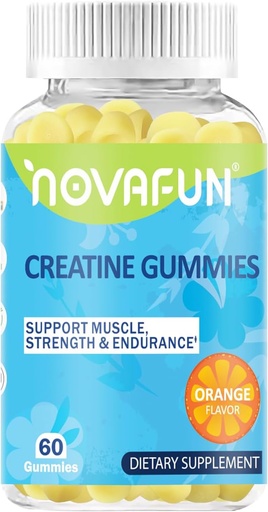 [BRSRAADYAEIWMYI4] Creatine Supplements, 1500mg Creatine Monohydrate Muscle Strength, Endurance, Workout Performance, Vegetarian & Gluten-Free, Orange Flavor, 60 Count