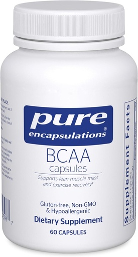 [BRSRMFIDCIFRU3D6] Pure Encapsulations BCAA Capsules | Hypoallergenic Supplement to Support Muscle Function During Exercise* | 60 Capsules