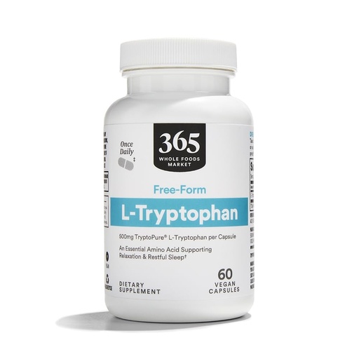 [BRSWGZQBOUIWGET5] 365 by Whole Foods Market, Free-Form L-Tryptophan 500mg, Vegan, 60 Capsules