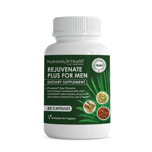 [BRSWECQRARYBG3T3] Rejuvenate Plus for Men: 60 Capsules - Regulates Night-time Urination | Supports Healthy Urinary Flow - Clinically Dosed Beta-Sitosterol, Pygeum, Pumpkin Seed, Zinc. 60 Capsules, 1 Months’ Supply
