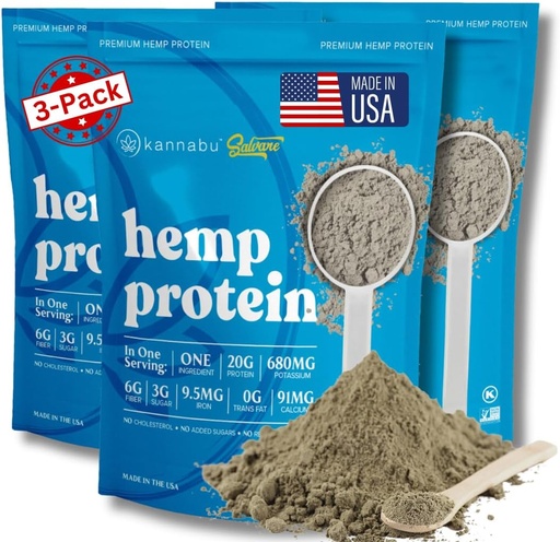 [BRSROZI7OIMBYCLF] Hemp Protein Powder | 20G Plant Protein Per Serving | All Natural Fiber Iron Potassium Magnesium Omega 3 6 9 | Hemp Seeds Superfood | Vegan Gluten Free Kosher Keto (14.8 oz - Pack of 3)