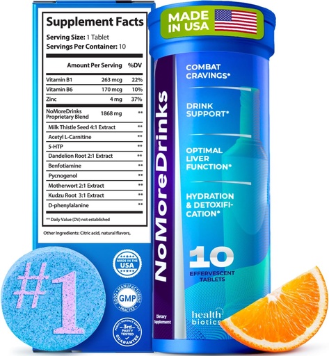 [BRSRAEITDEFQEYDU] NoMoreDrinks Anti Alcohol Craving Supplement Equipment 124; Liver Detox & Combat Crages Equipment 124; Energy Support Alcohol Replacement Drink Equipment 124; Organic Milk Thistle Supplement & Dandelion Root & 5HTP Equipment 124; (10) Energy Pills