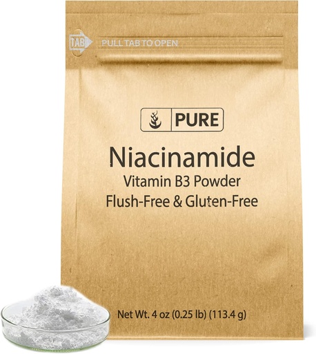 [BRSWYFILOZ4AKF3U] Pure Original Ingredients Niacinamide 4oz Flush-Free, Gluten-Free