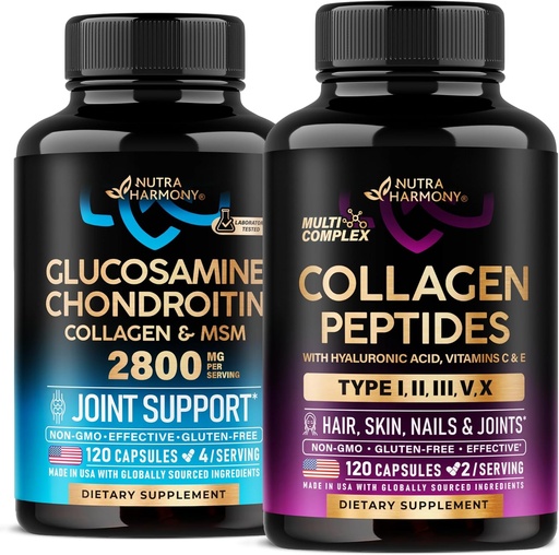 [BRSRAH3QB55QMFLB] NUTRAHARMONY Glucosamine Chondroitin & Collagen Peptides Capsules